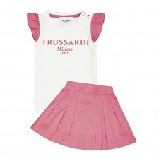 TRUSSARDI TIP25006CJ ΠΑΙΔΙΚΟ ΣΕΤ ΜΠΛΟΥΖΑ ΦΟΥΣΤΑ ΚΟΡΙΤΣΙ  ΛΕΥΚΟ-ΦΟΥΞΙΑ